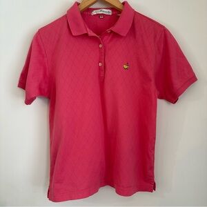 Masters Magnolia Lane Golf Polo Vibrant Pink Masters Logo 100% Cotton Women’s M